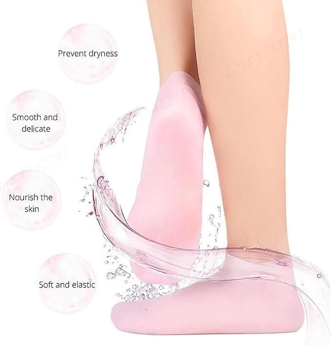 Silicone Gel Heel Socks Anti Slip For Dry Cracked Feet